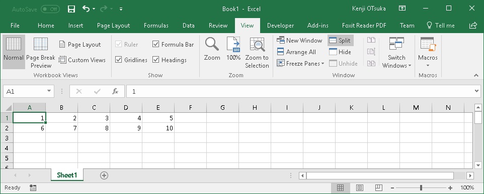 Excel 2016 ウインドウ枠の固定